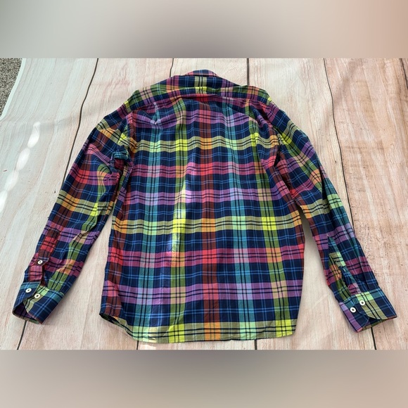 Men’s lipson sport Size medium plaid colorful button-down shirt Canada Canadian - Picture 4 of 9